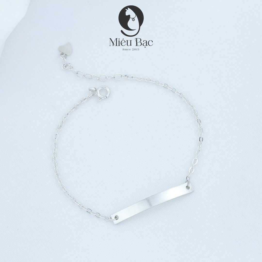 Lắc tay bạc nữ họa tiết dây xích khắc tên chất liệu bạc 925 thời trang phụ kiện trang sức nữ Miêu Bạc L400224