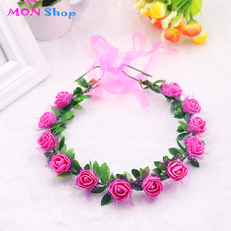 Vòng hoa đội đầu chụp hình kỷ yếu vòng hoa cô dâu vòng hoa chụp ảnh