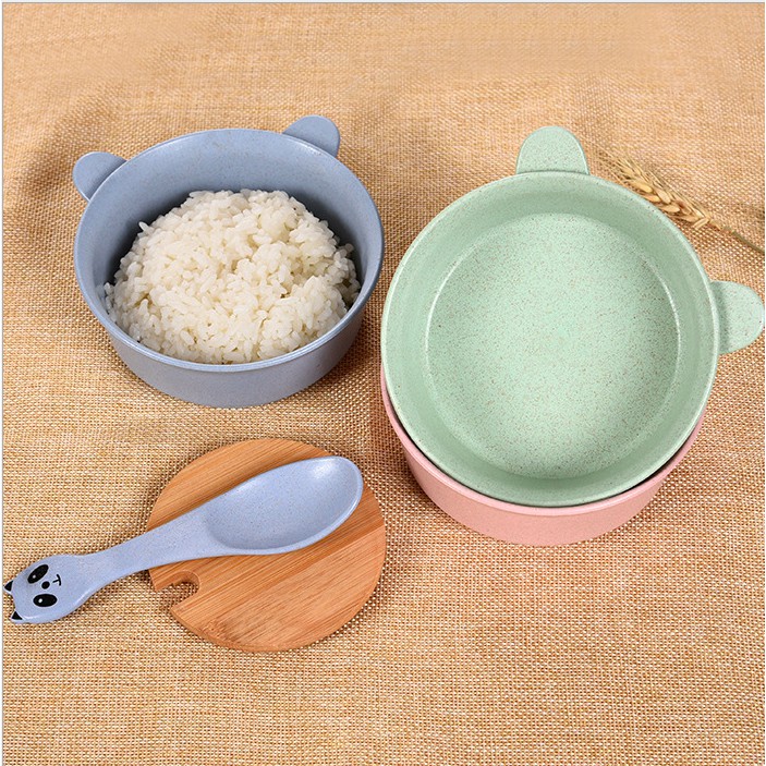 [SỈ SLL] - Tô Chén Hình Gấu Lúa Mạch XIAOMAI ăn dặm cho bé (kèm muỗng)