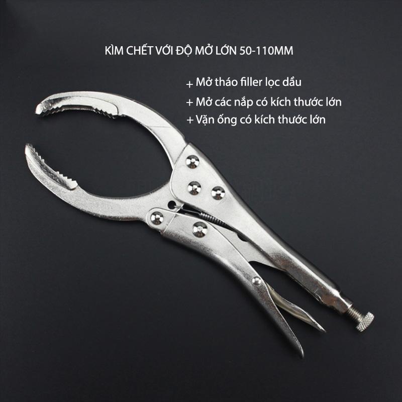 Kìm chết độ mở lớn, dùng tháo Filler lọc dầu, vặn các khớp nối lớn từ D5-11cm