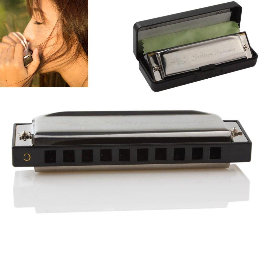 (HCM) Kèn harmonica key C 10 lỗ Kèn harmonica diatonic có hộp nhựa Thích hợp mọi lứa tuổi