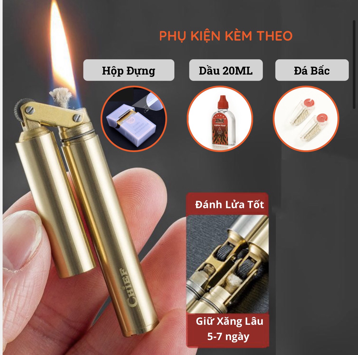 Bật Lửa Con Quay Nhỏ Gọn