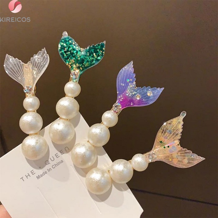 [HCM]Kẹp Tóc Trân Châu Đuôi Cá cao cấp - Giao Ngẫu Nhiên - kireicos