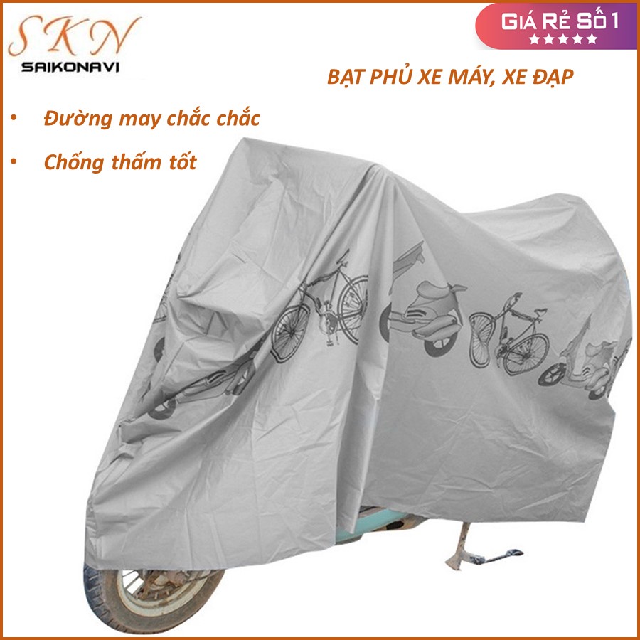 Bạt phủ xe máy vải dù PVE cao cấp che nắng, che mưa chống bụi - áo trùm xe máy, xe đạp - bạt che xe - bạt trùm phủ xe