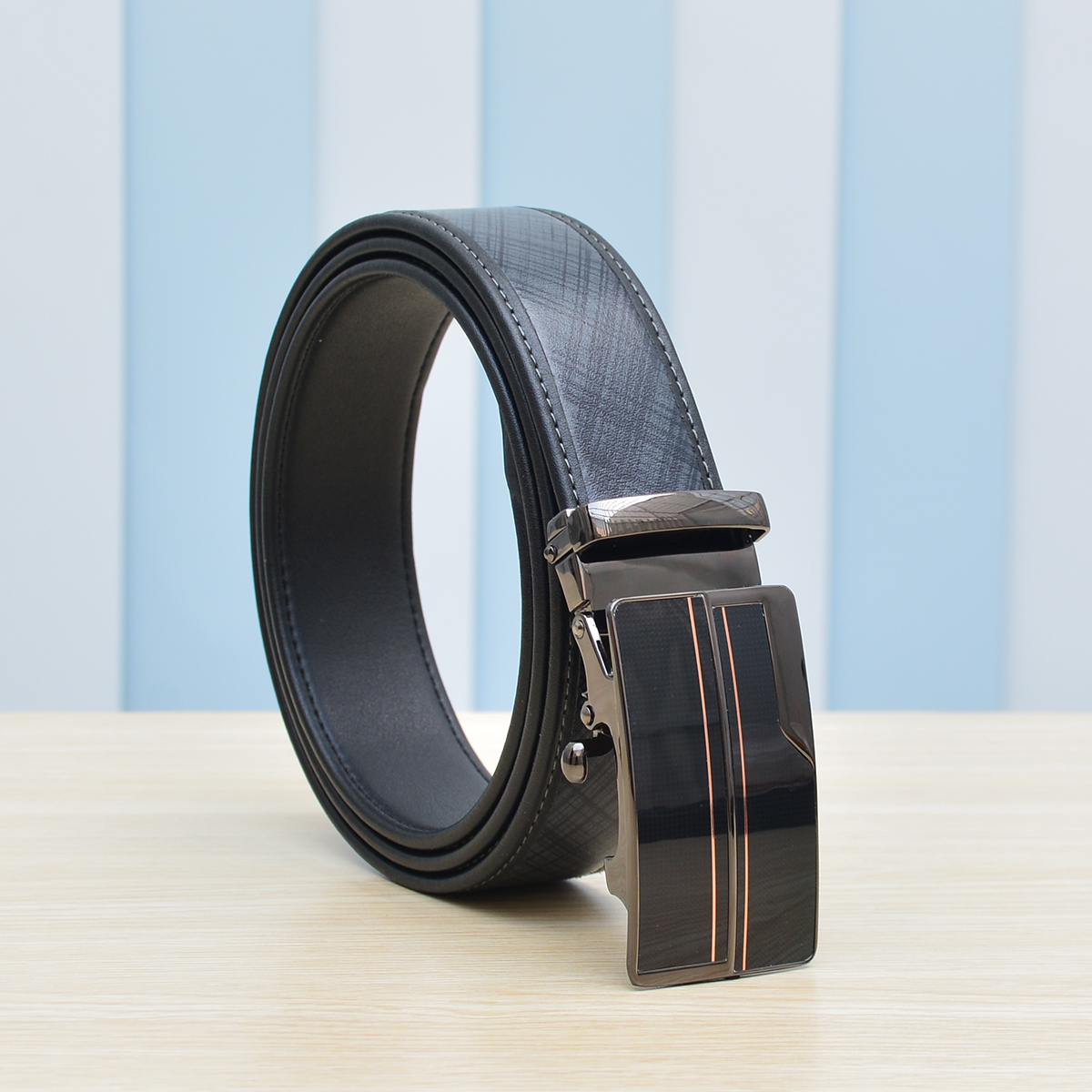 Thắt Lưng Da Bò Shakavn SK511 (đen vân)