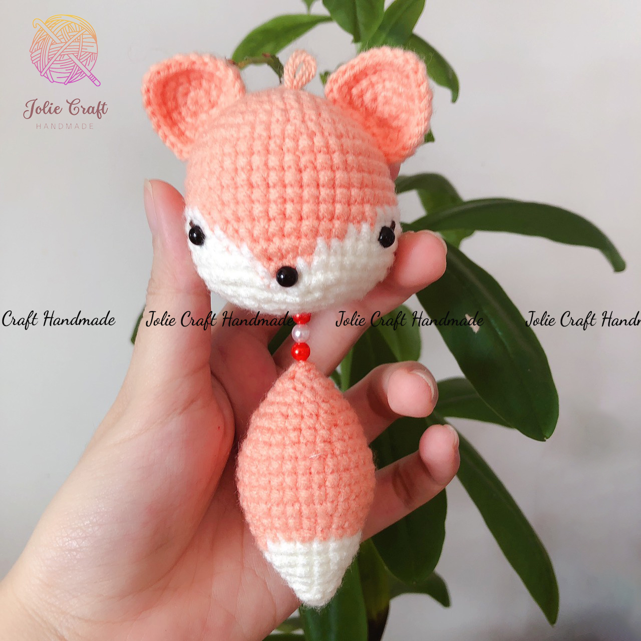 Móc khóa đan len hồ ly xinh xắn