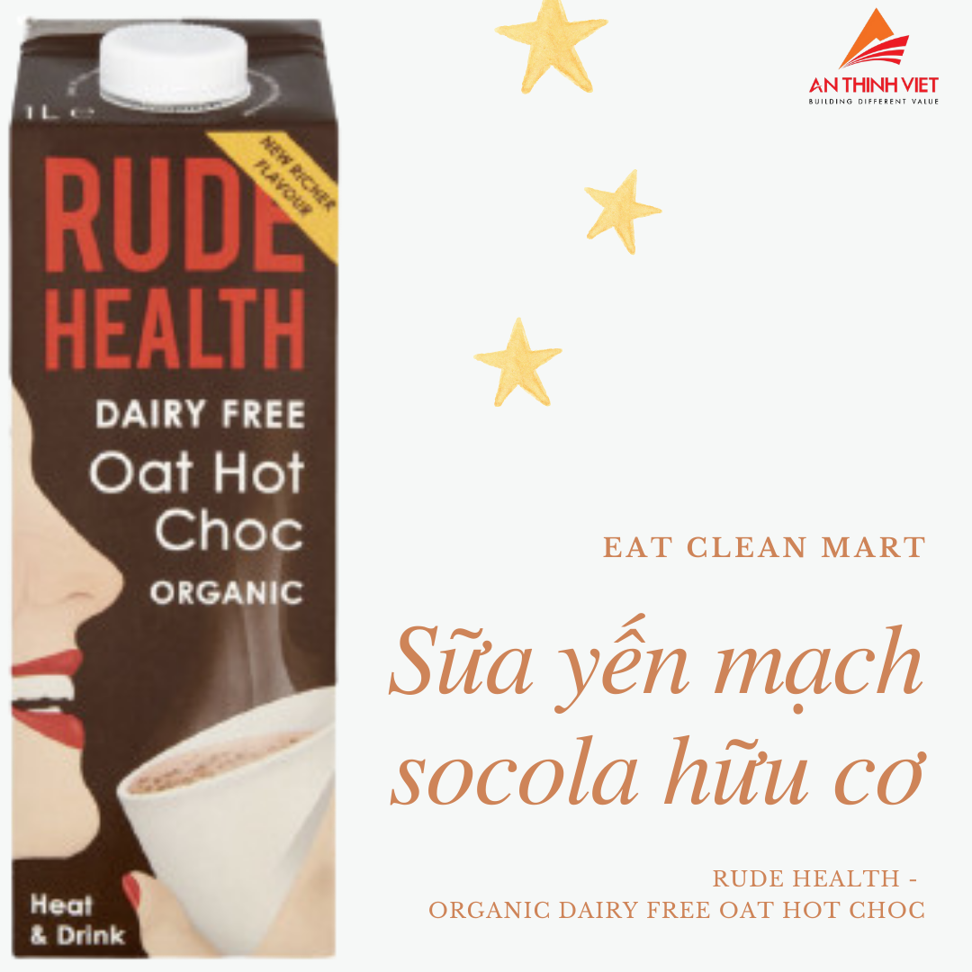 Sữa yến mạch socola hữu cơ- OAT HOT CHOC Rude Health - Không chứa Gluten