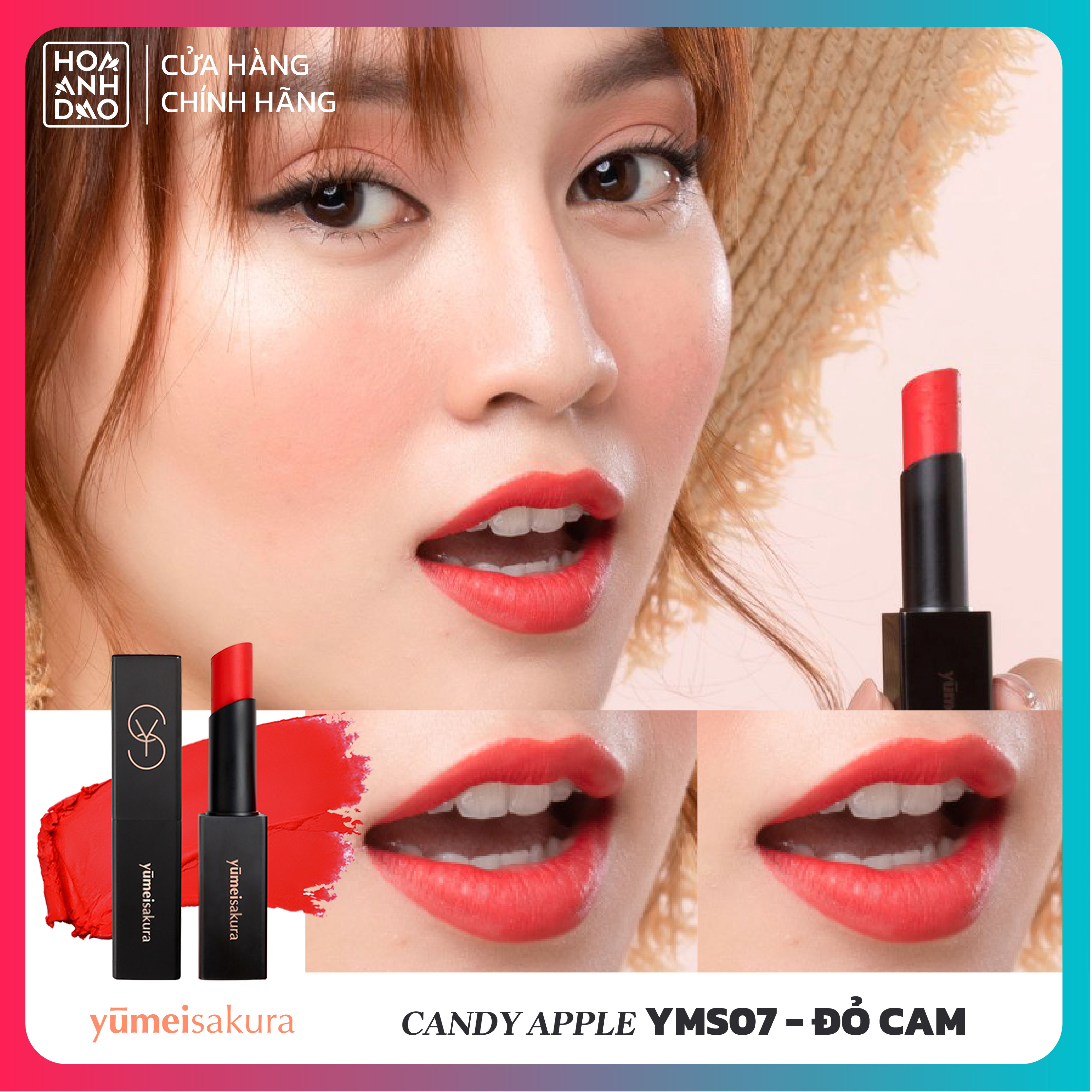 Son Thỏi Lì Yumeisakura - Đỏ Cam - YM07