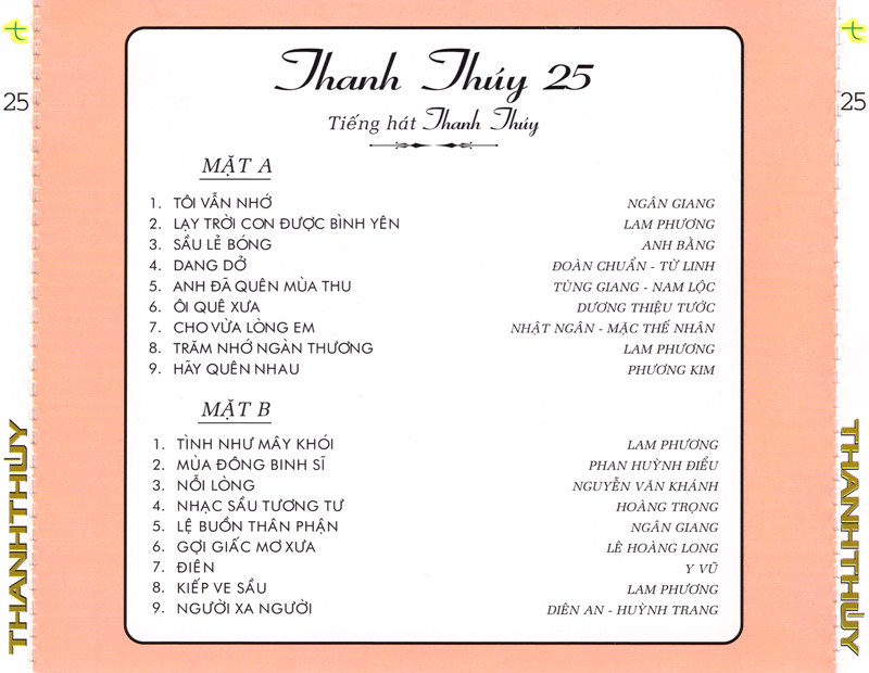 Thanh Thúy 25 - Tiếng Hát Thanh Thúy Pre 75 (2CD)