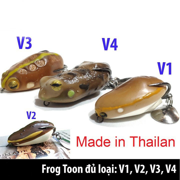 [Made in Thailand] Mồi Giả Nhái Hơi Frog Toon V1 V2 V3 V4 Chuyên câu lure cá lóc siêu nhạy