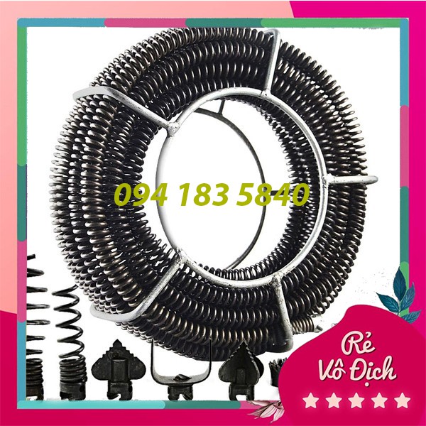 Dây thông cống lò xo phi 16 dài 12m 💰freeship💰 dùng máy khoan