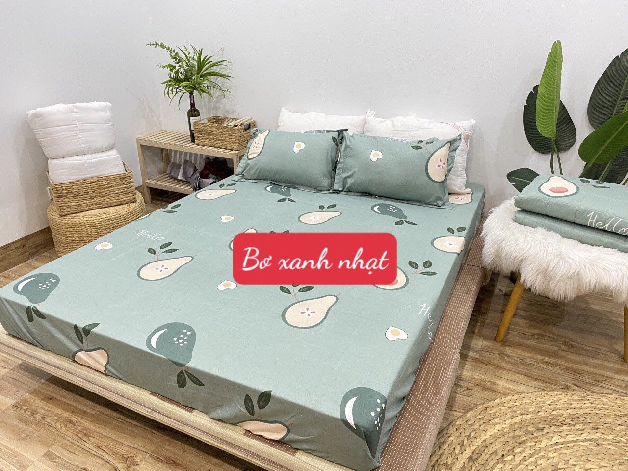 Bộ Ga Gối 3 Món[1ga +2 vỏ gối]2mx2m2 Poly Cotton, mẫu doremon đàn