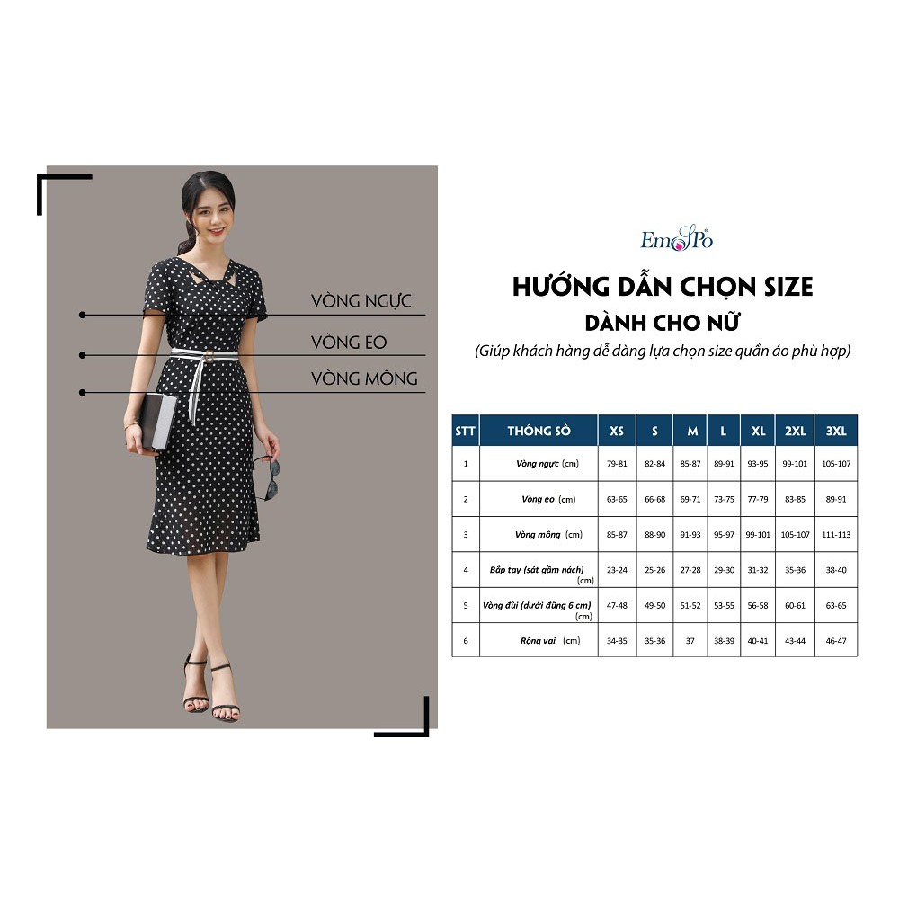 Đầm Ôm Emspo , Cổ Vest , Cài Cúc Dọc Đầm Dl3949