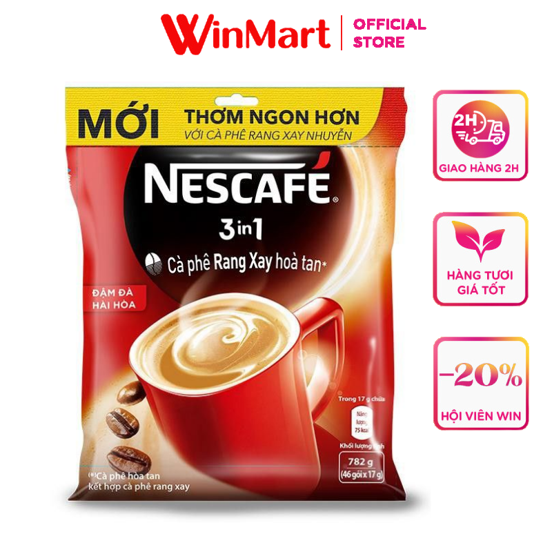 [Siêu thị WinMart] -  Cà phê hòa tan 3 trong 1 Nescafé túi 782g