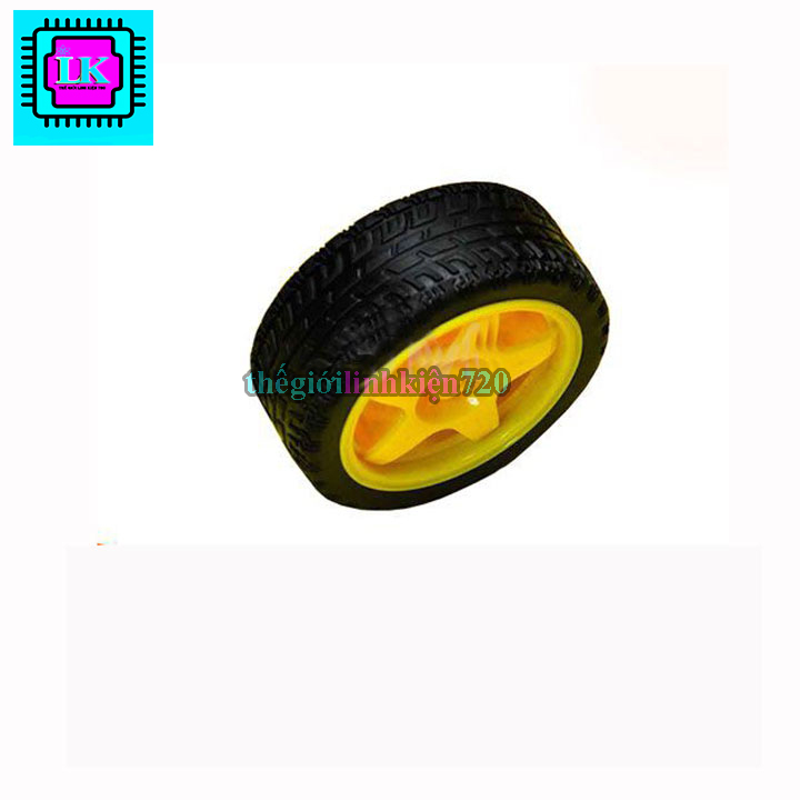 Bánh xe robot màu vàng 66mm (1 chiếc)