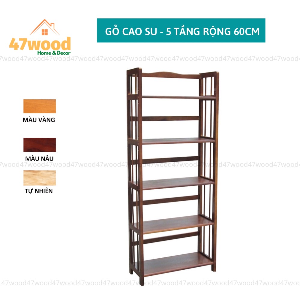 KỆ SÁCH GỖ 5 TẦNG RỘNG 63CM - KỆ GỖ LẮP RÁP 5 TẦNG RỘNG 63CM