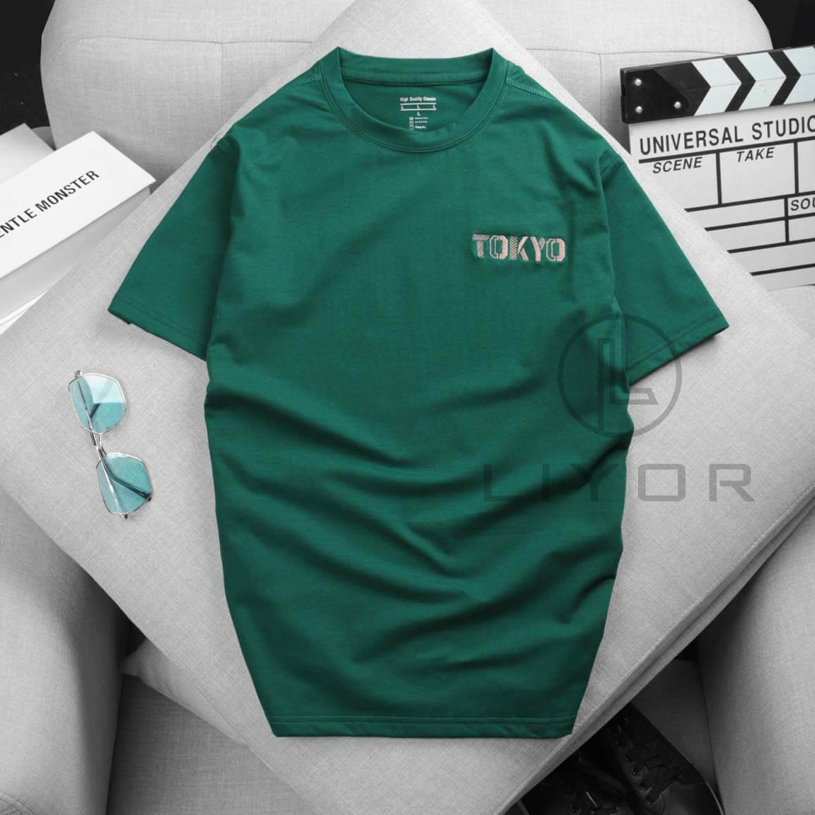 Áo thun nam cổ tròn, áo phông nam Liyorstore thêu chữ đẹp - ACT4041