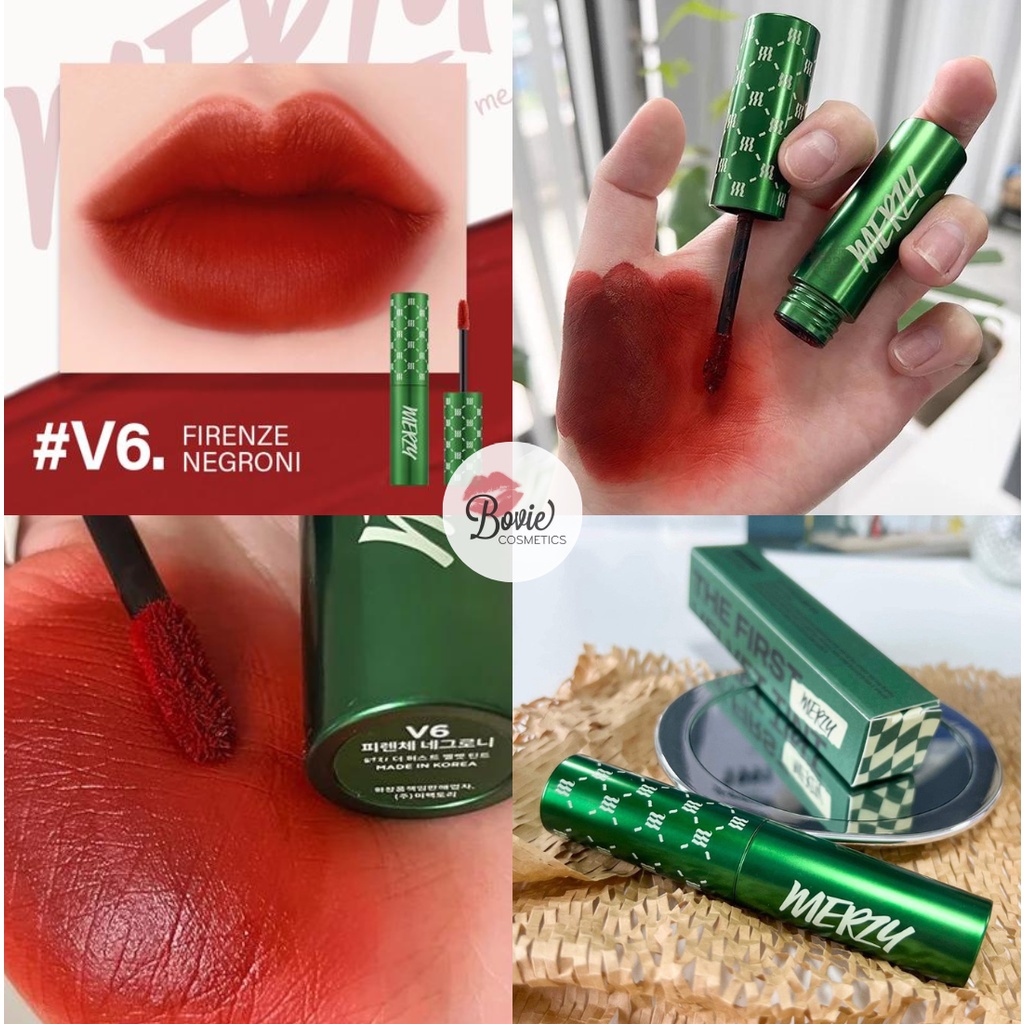 Son kem lì Merzy Another me The First Velvet Tint V6 Vỏ xanh lá cây - Merzy Academia AM
