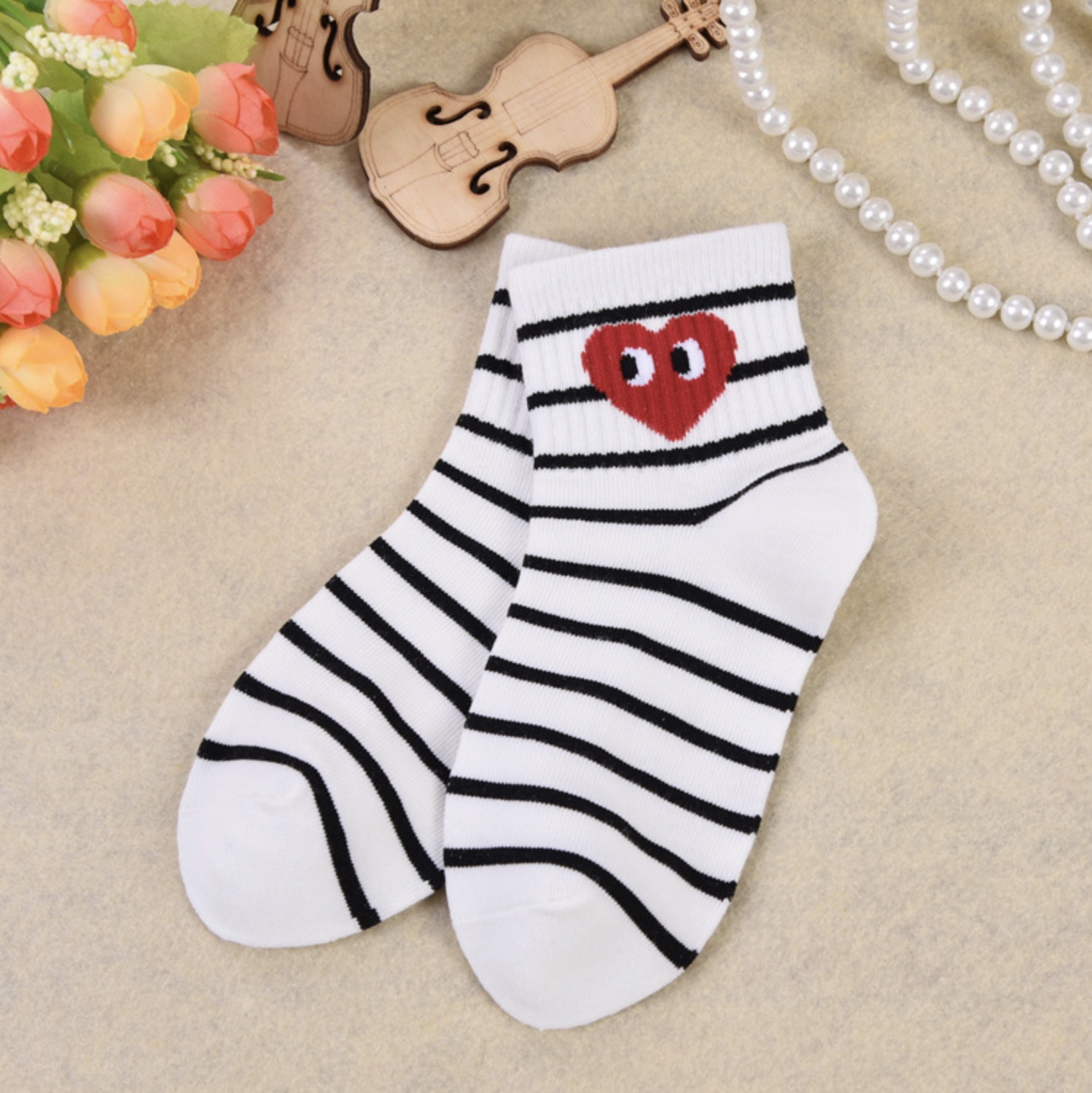 [HCM]Vớ Play Heart CDG Trái Tim 2 Sọc