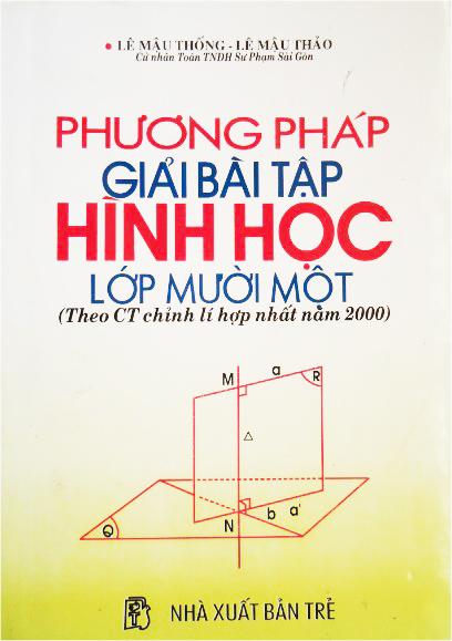 Mua Phương pháp giải bài tập hình học lớp 11 (Theo CT chỉnh lí hợp nhất năm 2000)