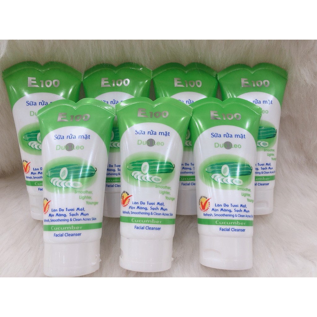 Sữa rửa mặt E100 Dưa Leo Dưỡng da mịn 100g