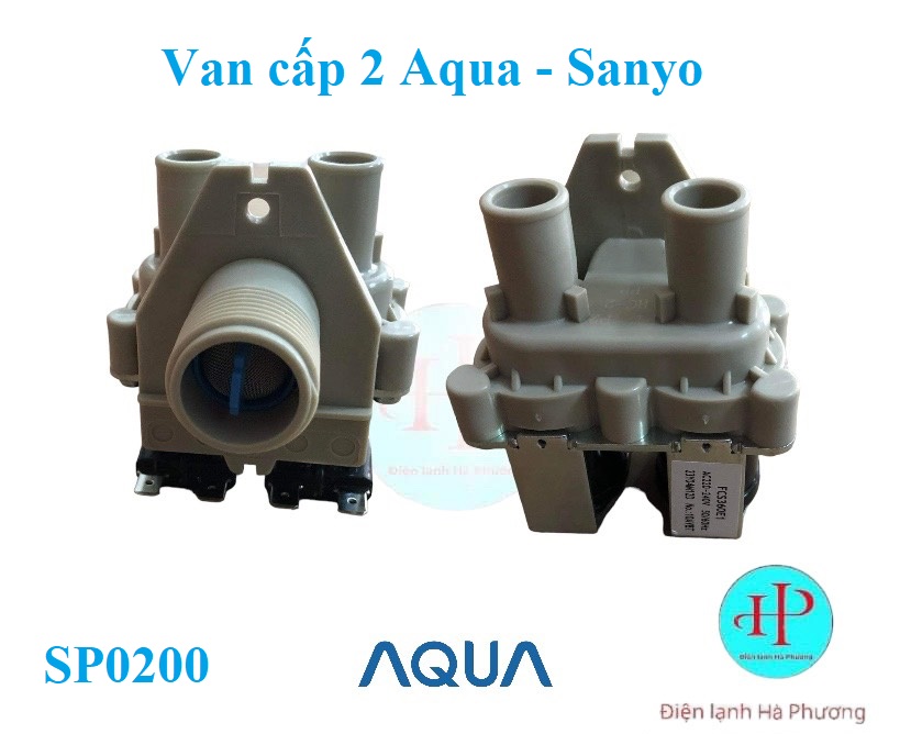 Van cấp đôi máy giặt Sanyo - Aqua cửa đứng, Van cấp nước máy giặt Aqua - Sanyo cứa đứng- Mới hãng - F68