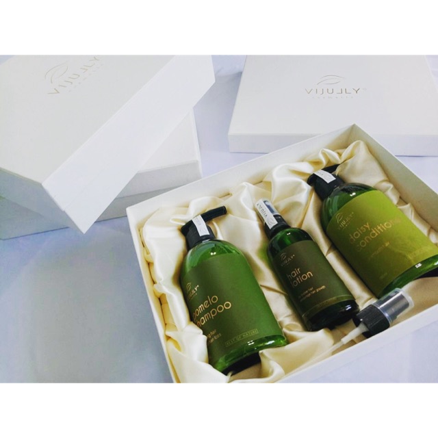 Set gội bưởi+ xả dừa+ xịt bưởi Vy Jully
