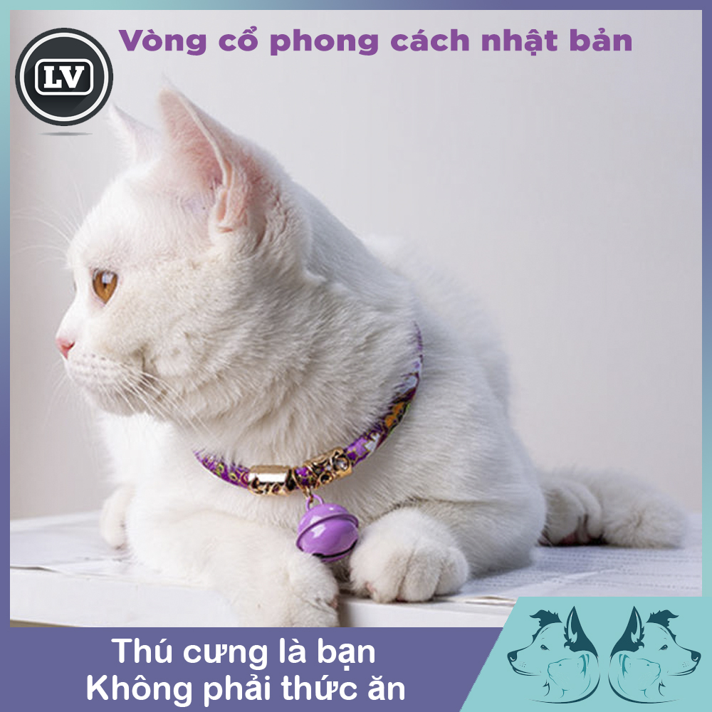 Vòng Cổ Thú Cưng Phong Cách Nhật Bản Có Thể Điều Chỉnh Nhẫn Đeo Cổ Mèo Phong Cách Retro Phụ Kiện Chó Mèo Thú Cưng Có Chuông, 29-36Cm