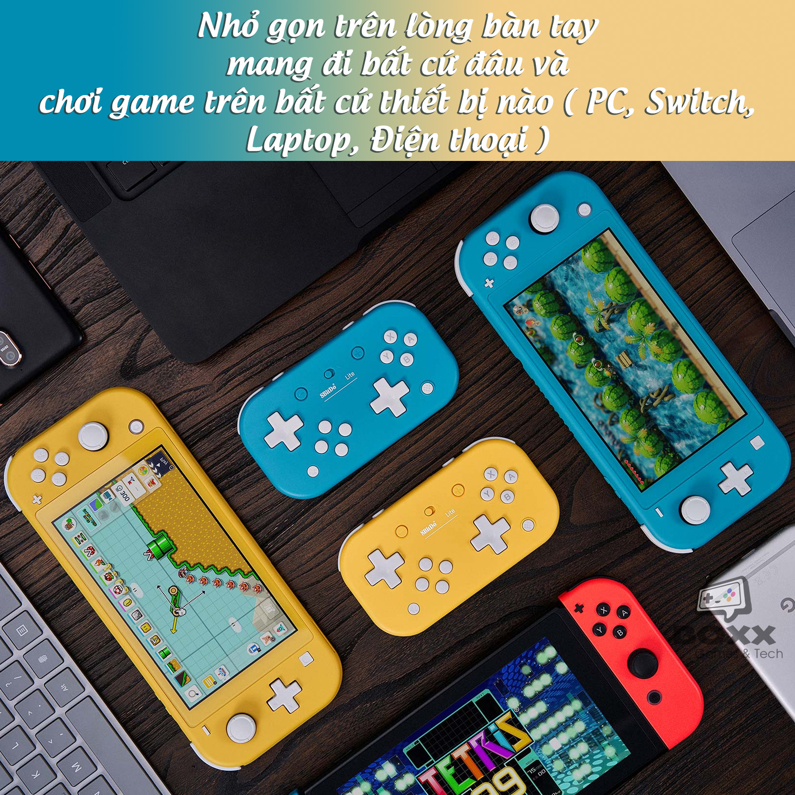 Tay cầm chơi game bluetooth 8Bitdo Lite - Dùng cho Nintendo Switch Windows MacOS Điện thoại