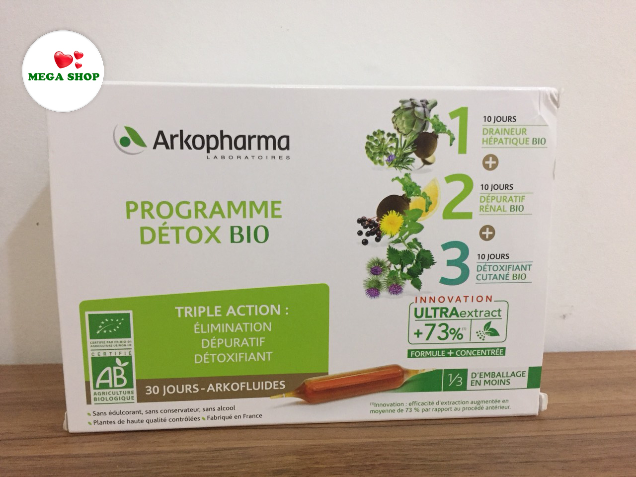 DETOX THẢI ĐỘC GAN - THẬN - DA Arkopharma Programme Detox Bio 30 ngày - Hàng Pháp
