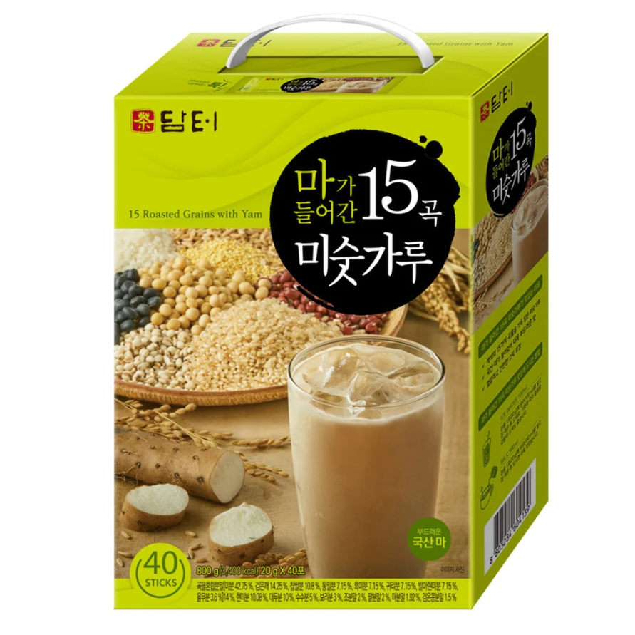 Bột ngũ cốc hàn quốc 15 loại hạt damtuh - hộp 40 gói 800g