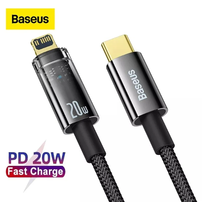 Cáp Sạc nhanh Tự Ngắt Gen2 Baseus Explorer Series cho iPhone/ iPad (Type C to Lightning Auto Power-Off, PD 20W Fast Charging Data Cable )