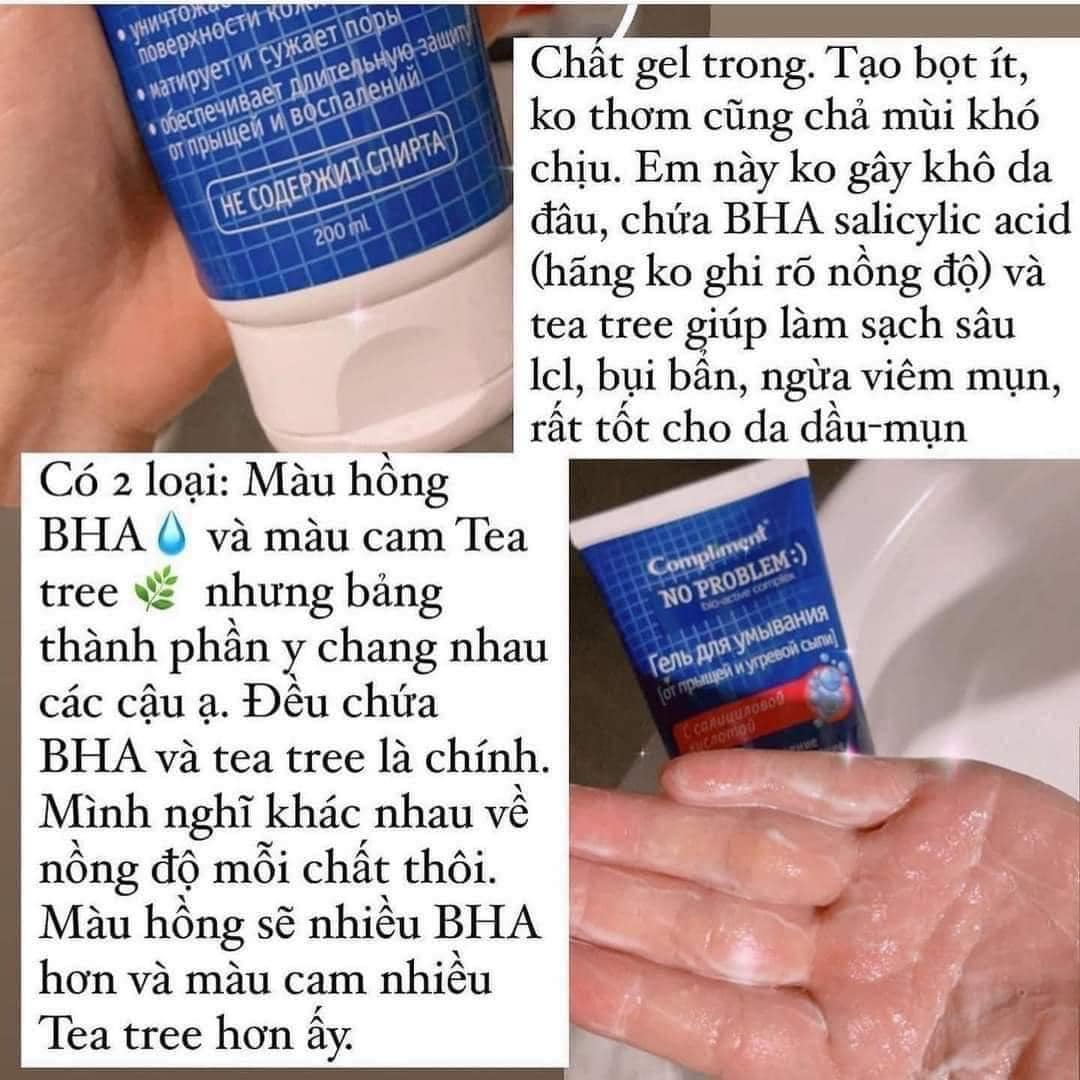 Sữa rửa mặt Compliment No Problem Salicylic acid 3in1 200ml