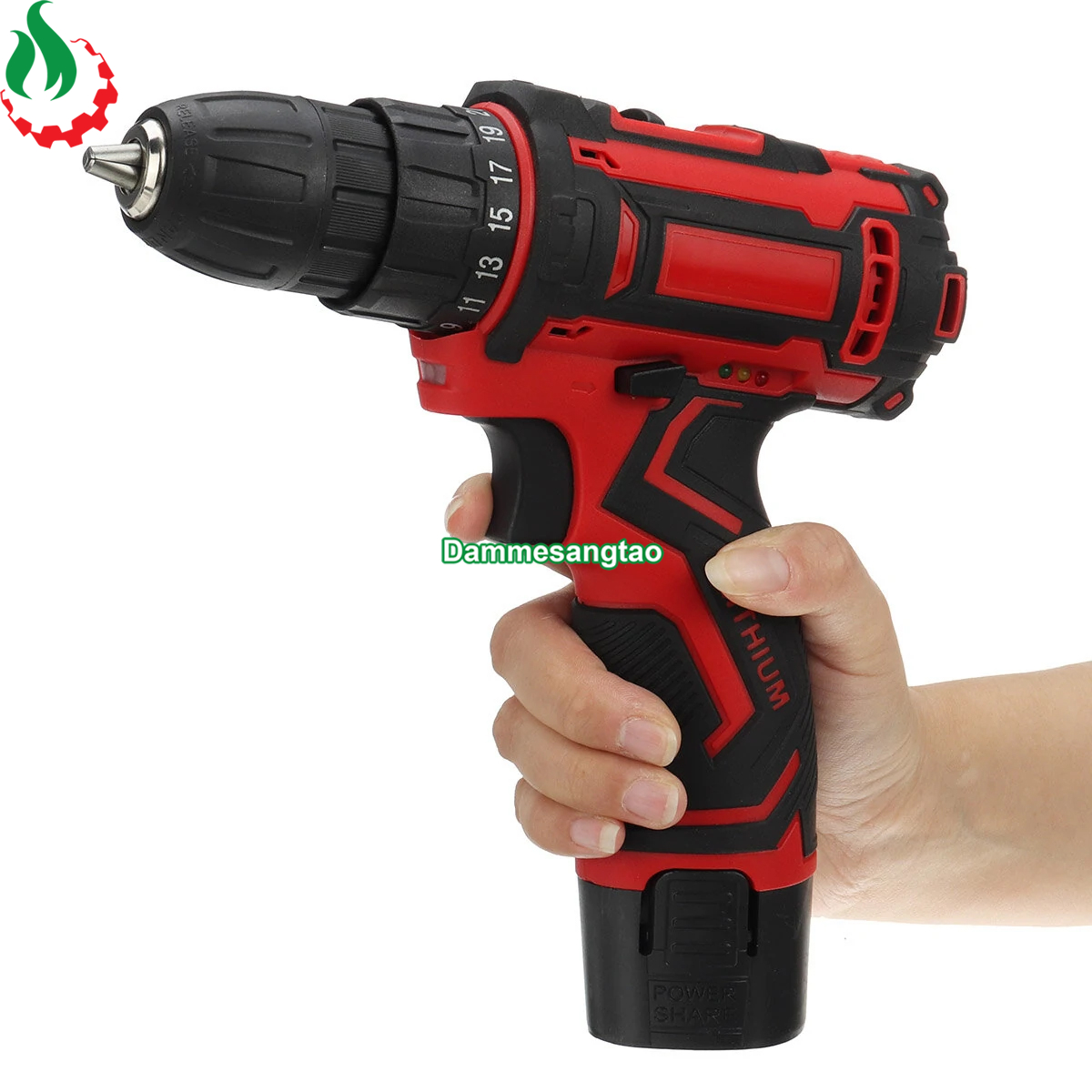 Máy khoan pin 12V 2 cấp tốc độ có đèn báo pin