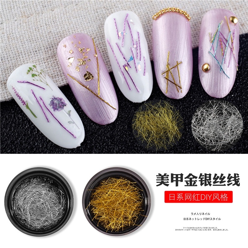 Hộp nhũ sợi chỉ trang trí móng