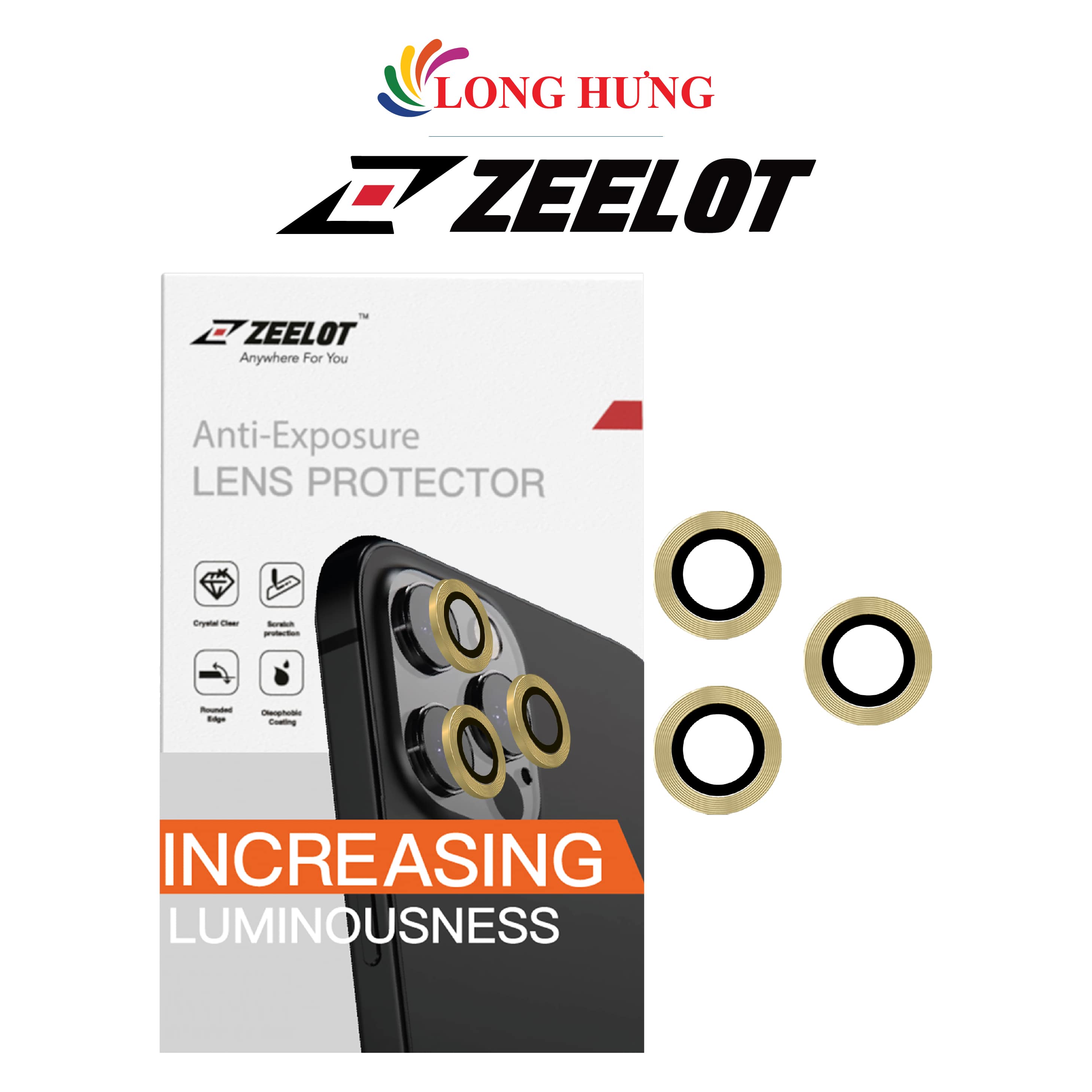 Dán Camera cường lực viền màu chống va đập Zeelot iPhone 12 Pro/12 Pro Max - Hàng chính hãng - Dành cho Model iPhone Series Chịu lực tốt Bảo vệ Camera
