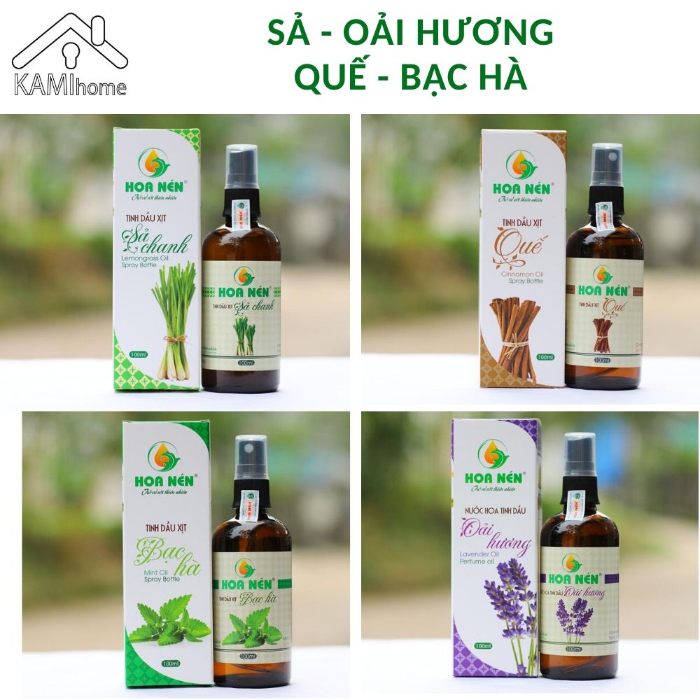 Tinh dầu chai lớn 100ml đuổi muỗi thơm phòng (Chọn mùi Sả Quế Bạc Hà Oải hương ) an toàn cho người dùng qua đèn xông hoặc dùng trực tiếp lau nhà ngâm mùng màn quần áo Công ty Hoa Nén hàng Việt Nam Kray 45000