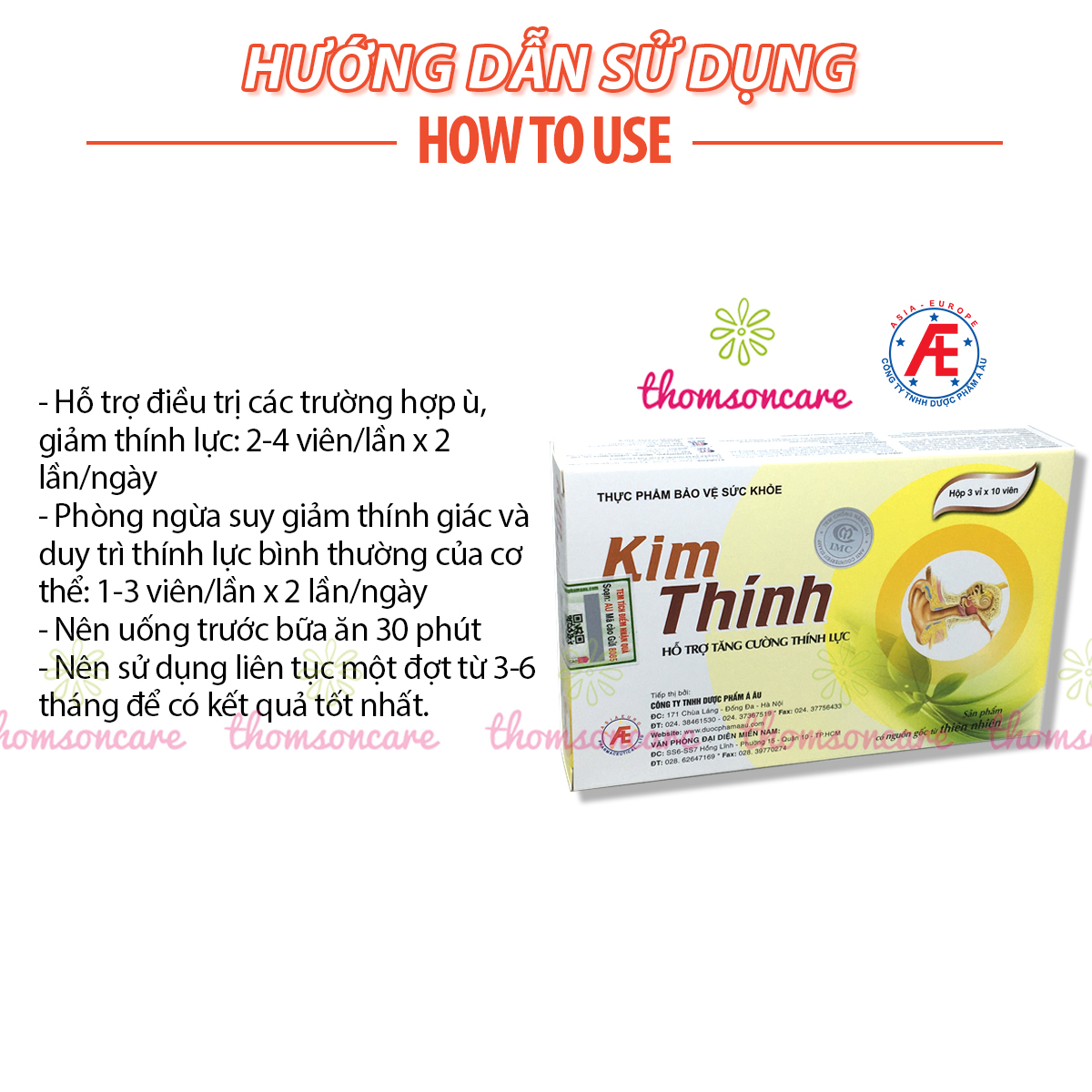 [COMBO 7 HỘP] Kim thính - Tăng cường thính lực, ù tai từ thảo dược [Kim Thinh]