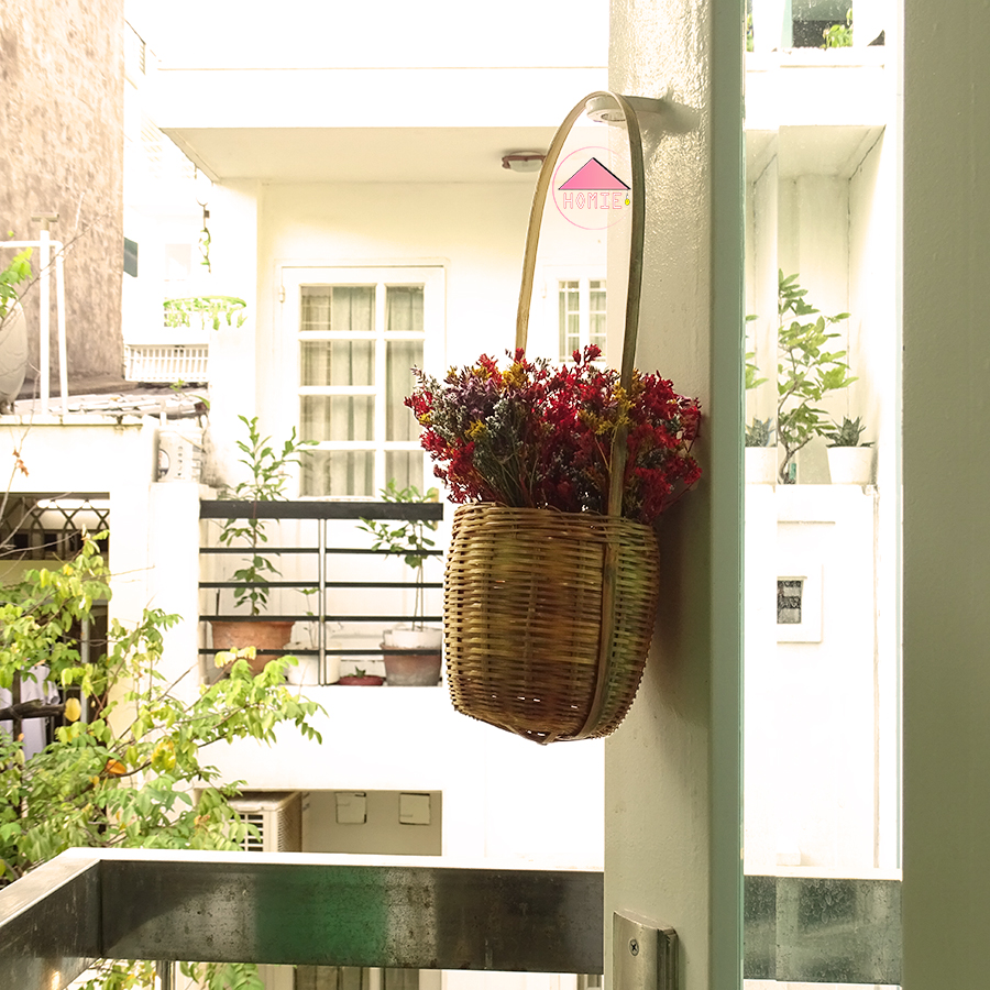 Giỏ hoa mini trang trí độc lạ