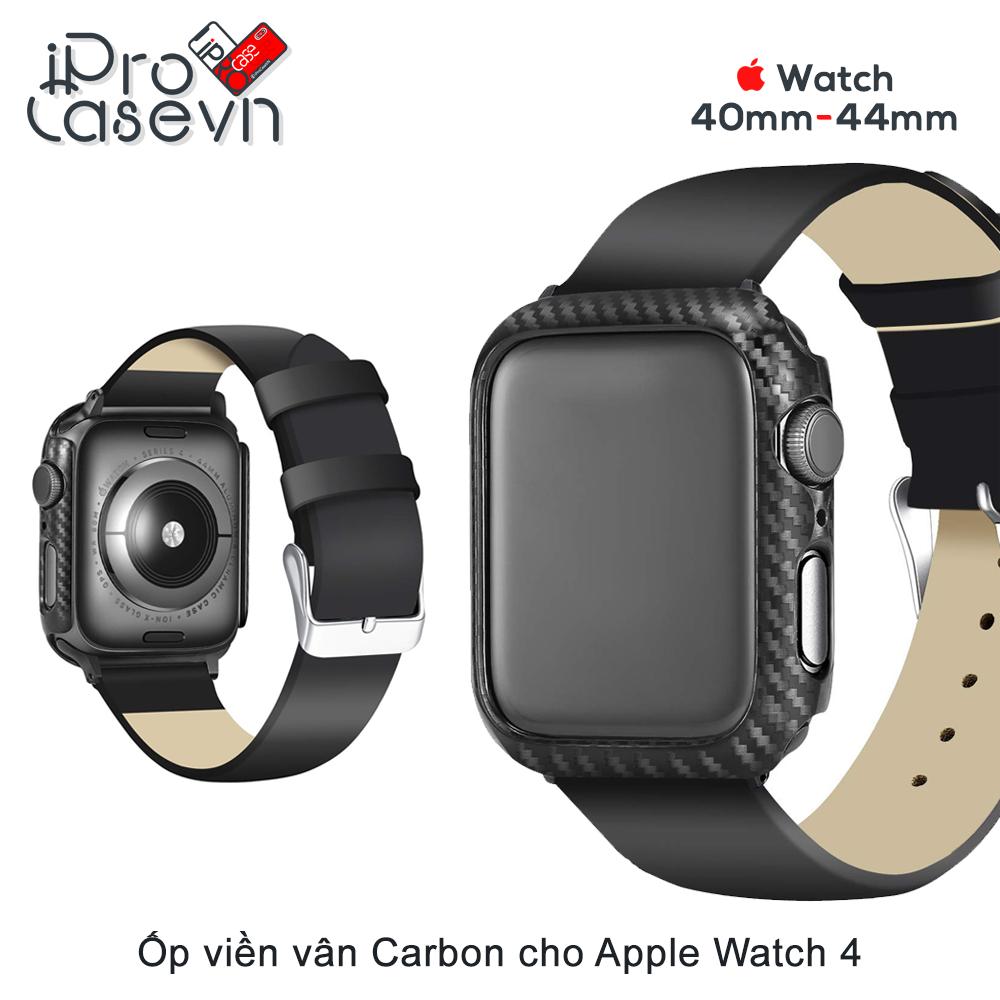 Ốp viền vân Carbon cho Apple Watch Serial 4 (size 40mm/44mm)