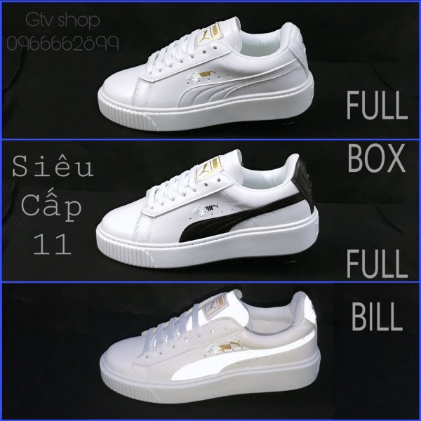 Full Box - Full bill - Tặng thêm 1 bộ dây - Giày thể thao sneakers puma (loại đế bằng). Size 36-43. .