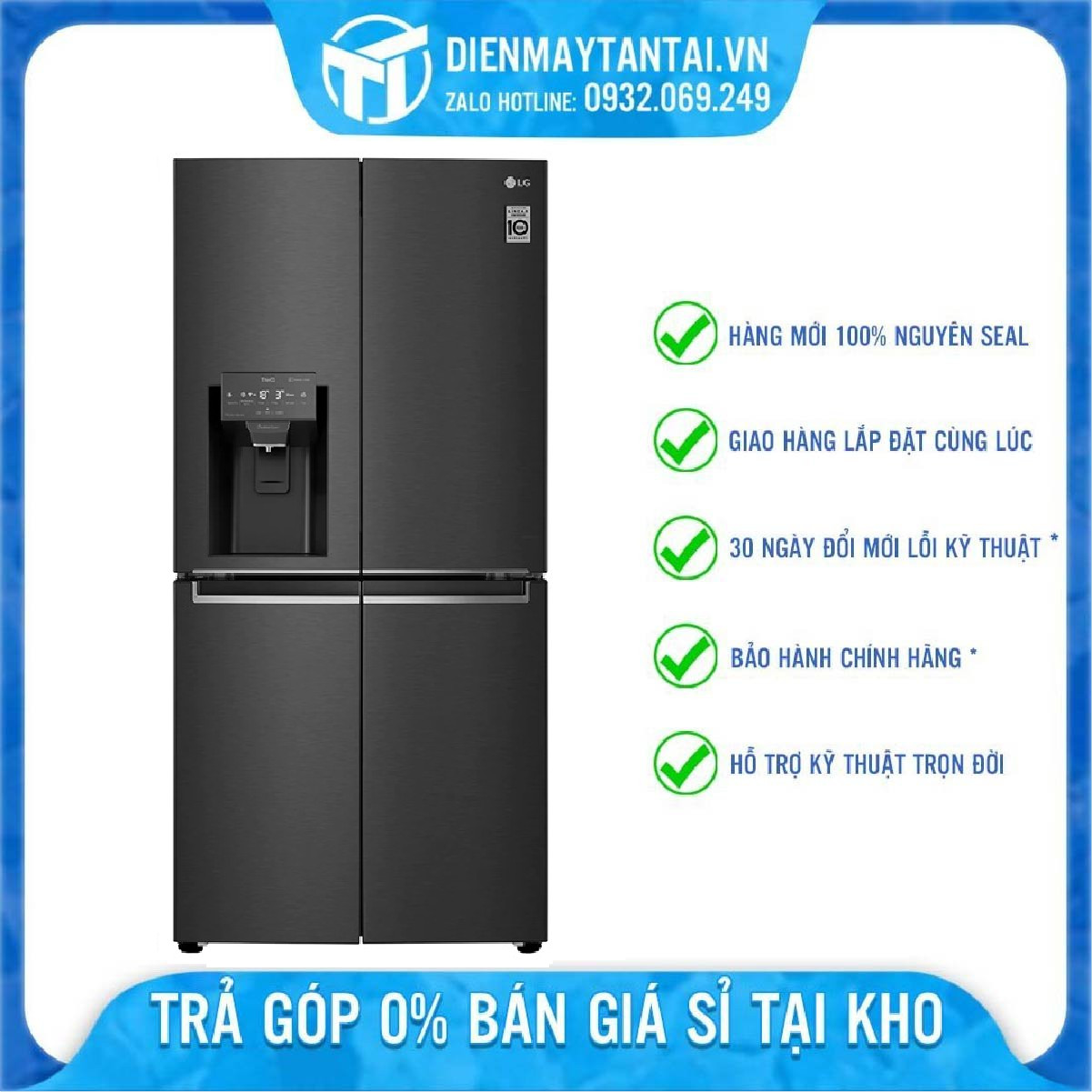 Tủ lạnh LG Inverter 494 lít GR-D22MB