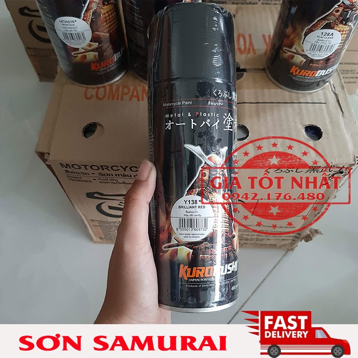 COMBO 4 CHAI SƠN SAMURAI Y138 - ĐỎ YAMAHA SƠN ĐỦ 4 BƯỚC