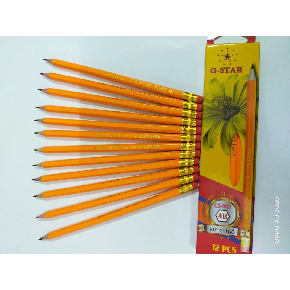 Hộp 12 bút chì Vàng GStar (2B/3B/4B/5B/6B)