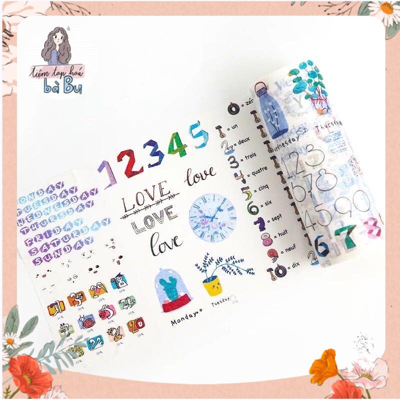 Washi tape trang trí nhiều phong cách, 10cm 🌿