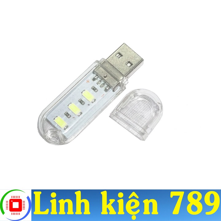 Đèn LED USB 3 LED sáng trắng ( bộ 2 cái )- Linh Kiện 789