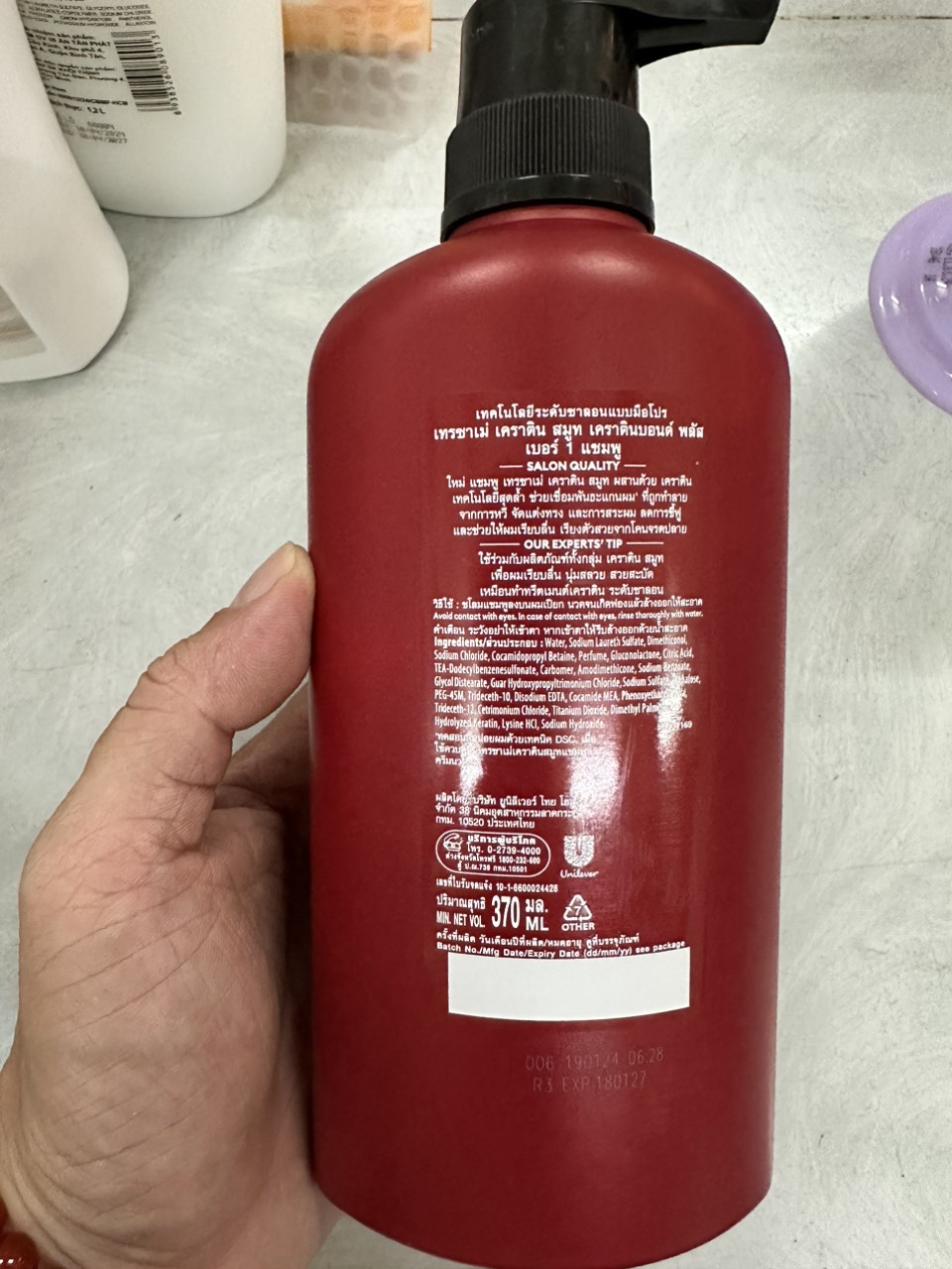 Dầu Gội TRESemme KERATIN SMOOTH Đỏ Thái Lan 400ml
