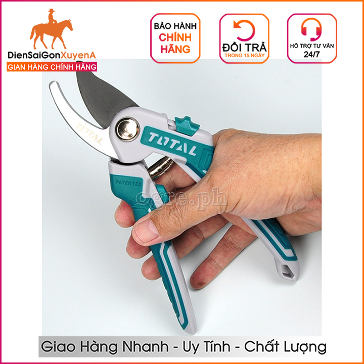 Kéo cắt tỉa cành cây total | kéo cắt tỉa cành làm vườn 8.5inch 220mm total tht0601 - điện sài gòn xuyên á