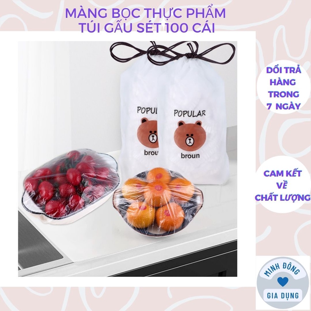 Film food wrap stretchy super toughness has Chun figure bag bear set 100 pcs, set 100 film food wrap bag bear multi-purpose