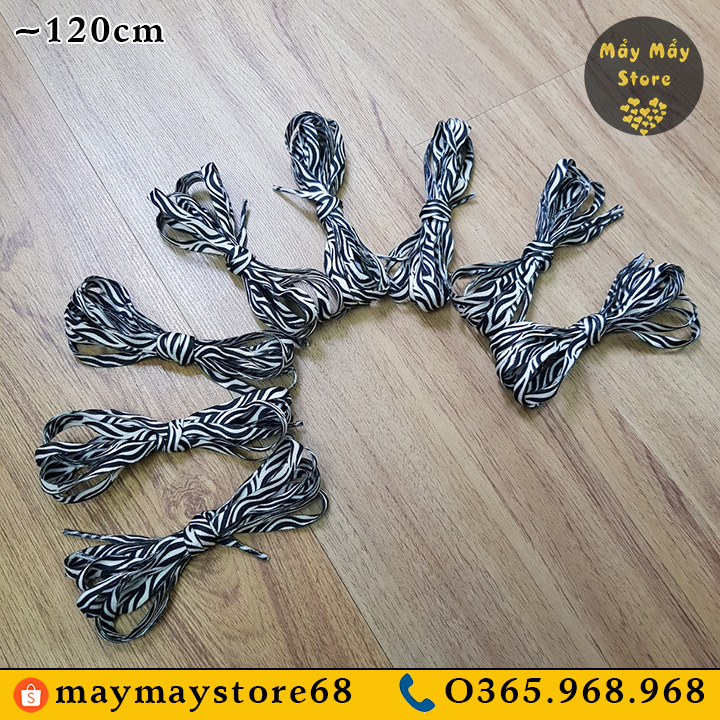 Dây Giày Dẹt Màu Trắng / Đen ~ 120cm
